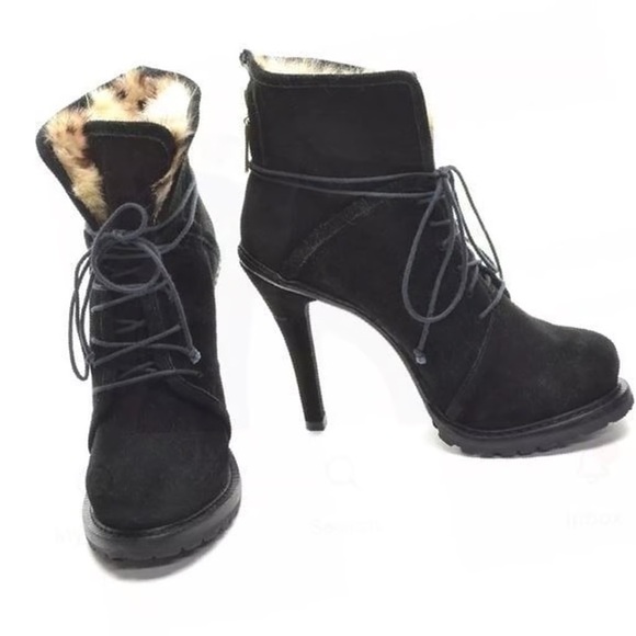 Elizabeth & James lace up bootie fur trim - Picture 3 of 4